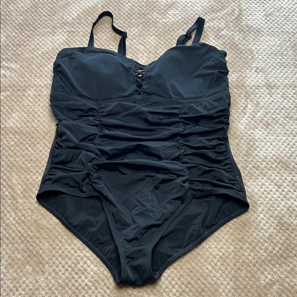 Torrid Wireless Lattice Swimsuit Black Size 3 - Picture 1 of 6
